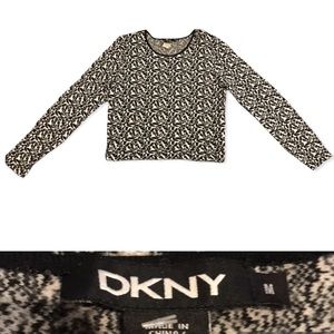 DKNY Sweater Black And White Cropped Size Medium